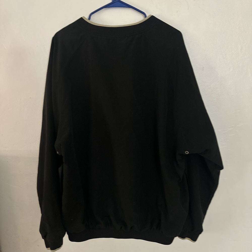 Men's dark green V-Neck windbreaker - Picture 3 of 3